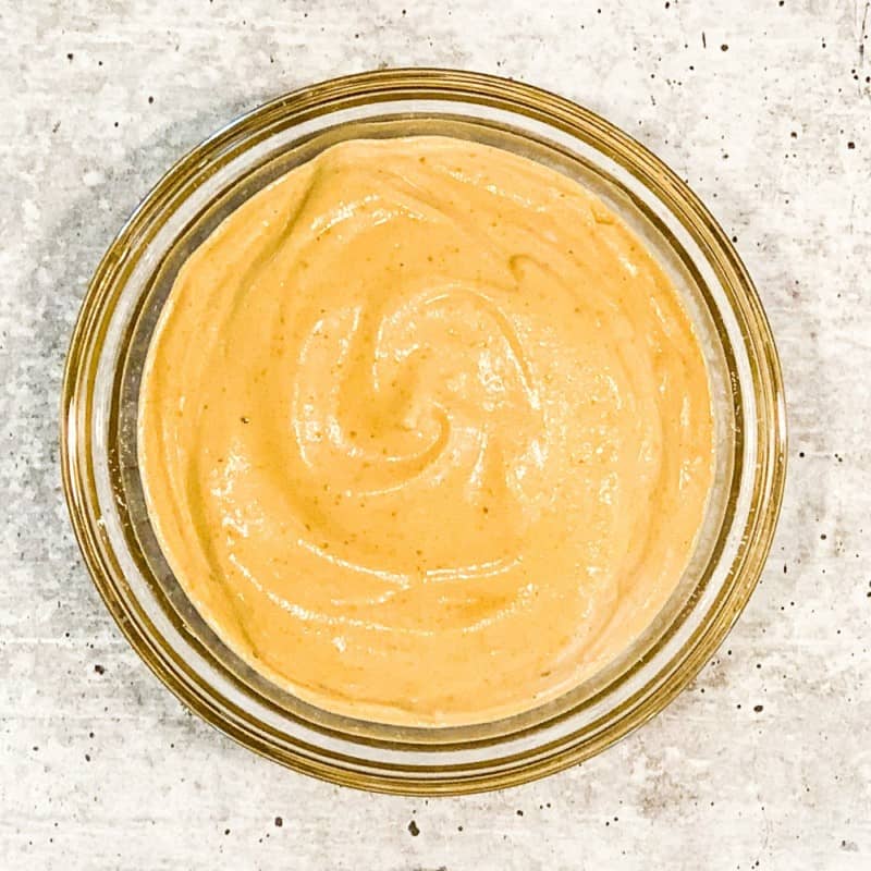 top view close up of spicy chipotle cream sauce vegan