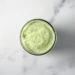 Cilantro lime ranch dressing in a mason jar.