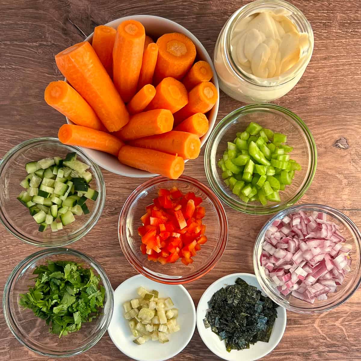 top view close up of vegan tuna salad