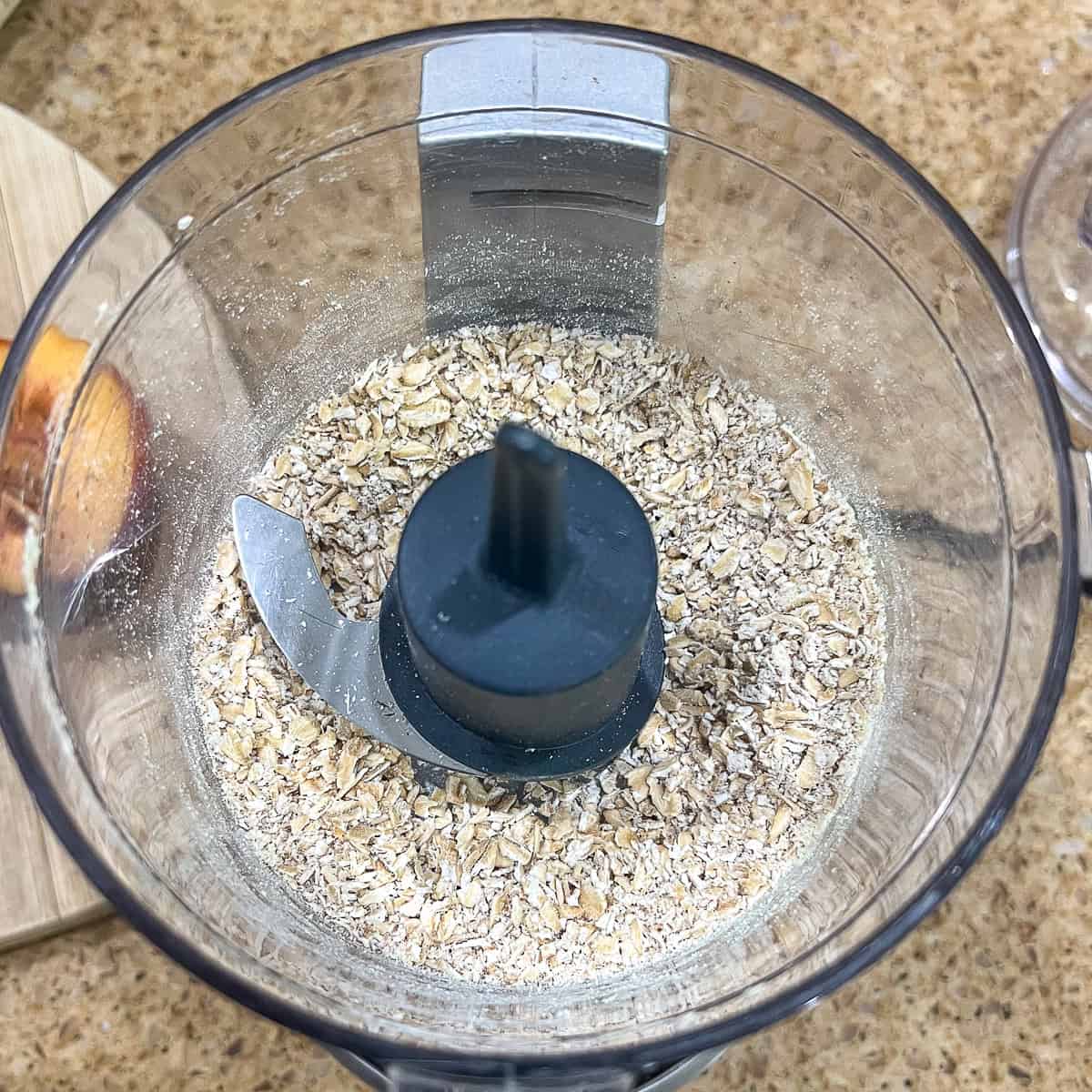 Rolled oats in a food processor.