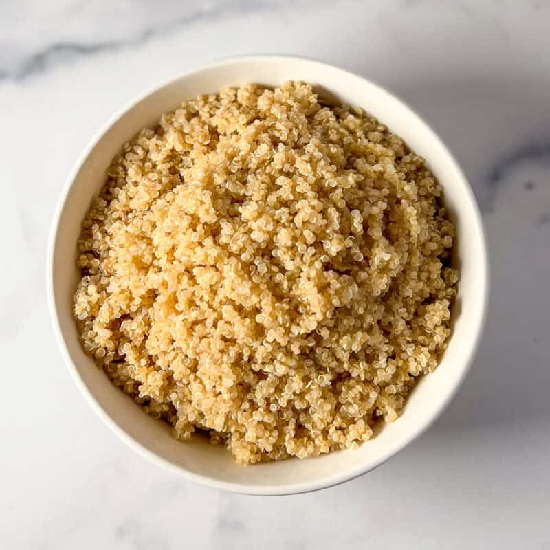 A bowl of perfectly cooked quinoa.