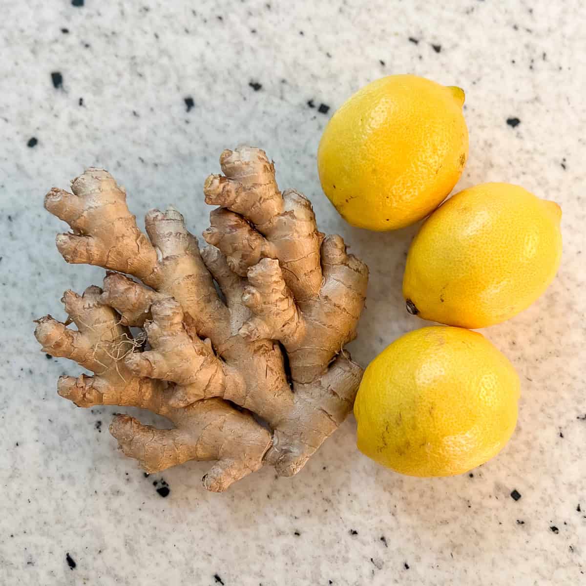 Ginger root and 3 lemons.