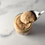 A jar of vegan thousand island dressing.