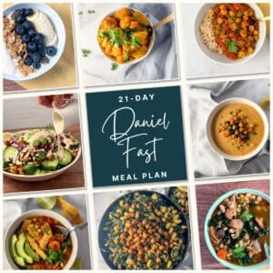 Graphic with 8 food photos.